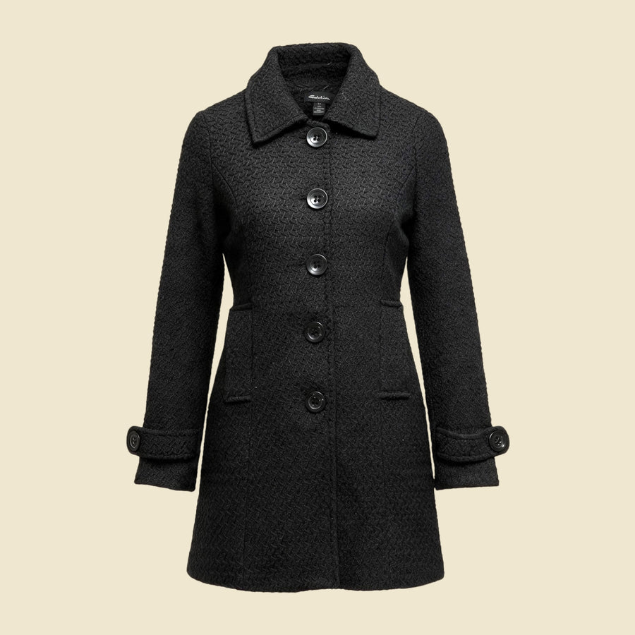 Seductions Black Textured Coat - S