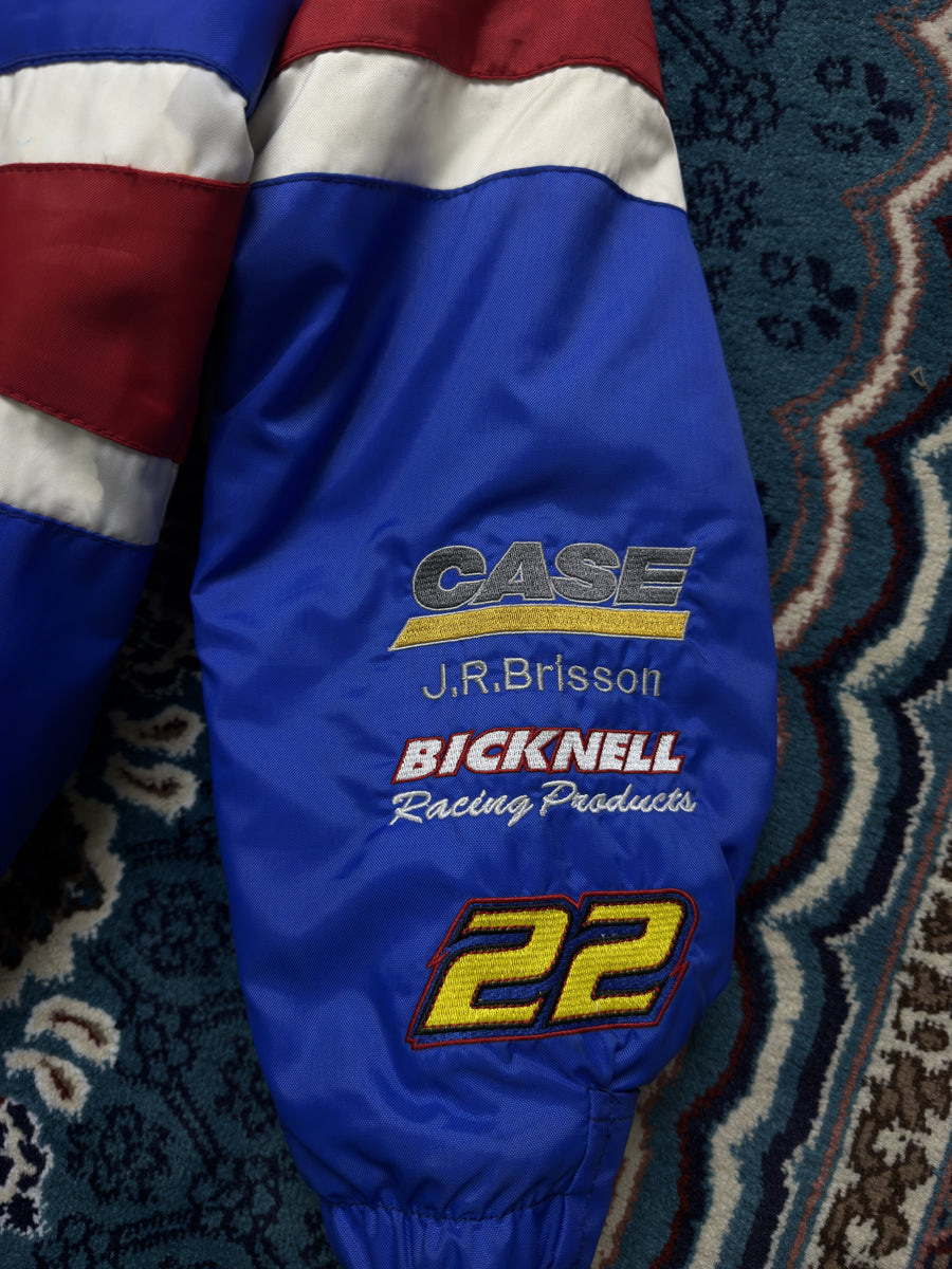 Les Broderies Blue & Red Racing Jacket Distressed - L