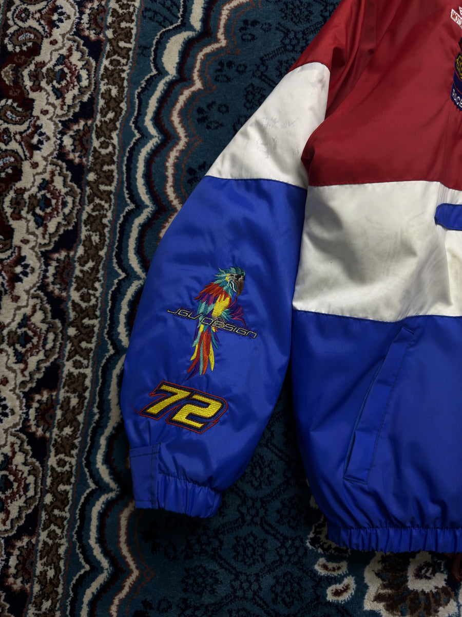 Les Broderies Blue & Red Racing Jacket Distressed - L