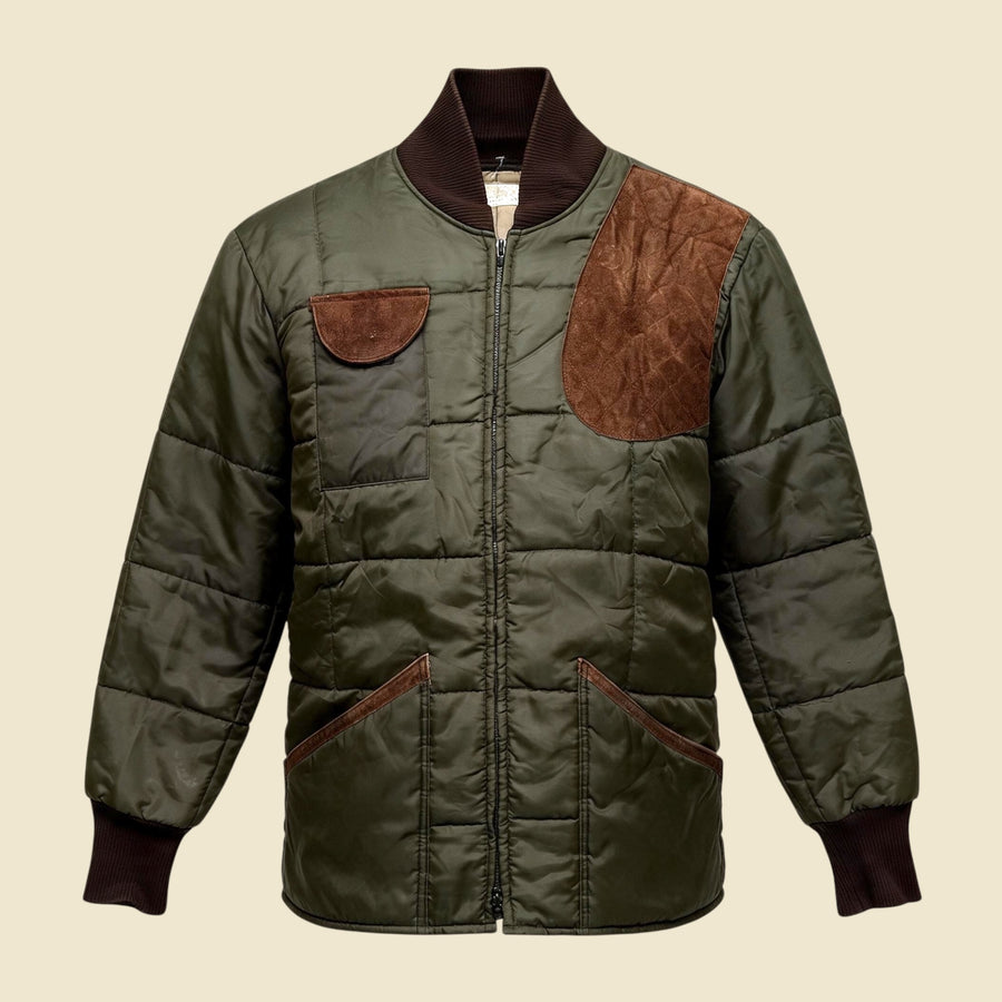 Vintage Olive Green Quilted Jacket - L
