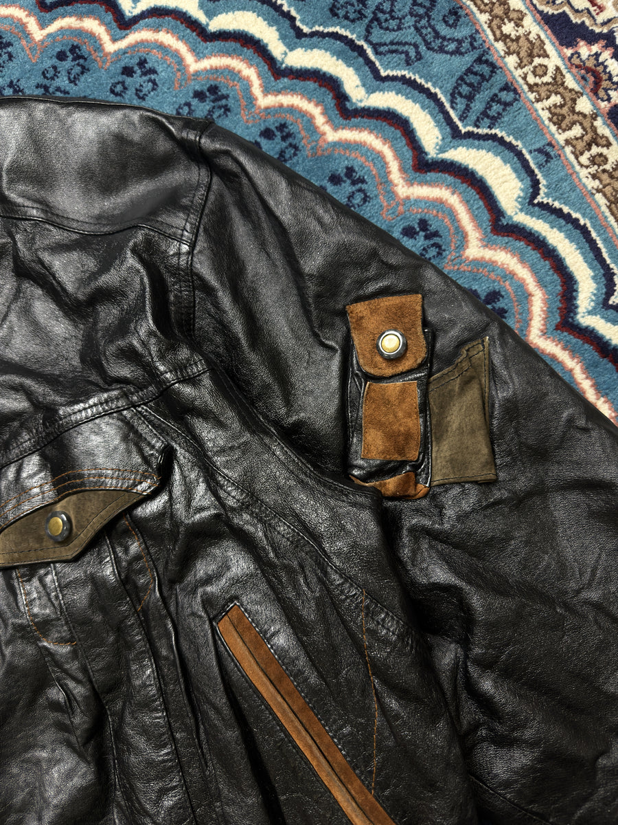 Vintage Black Pure Leather Jacket - M/L