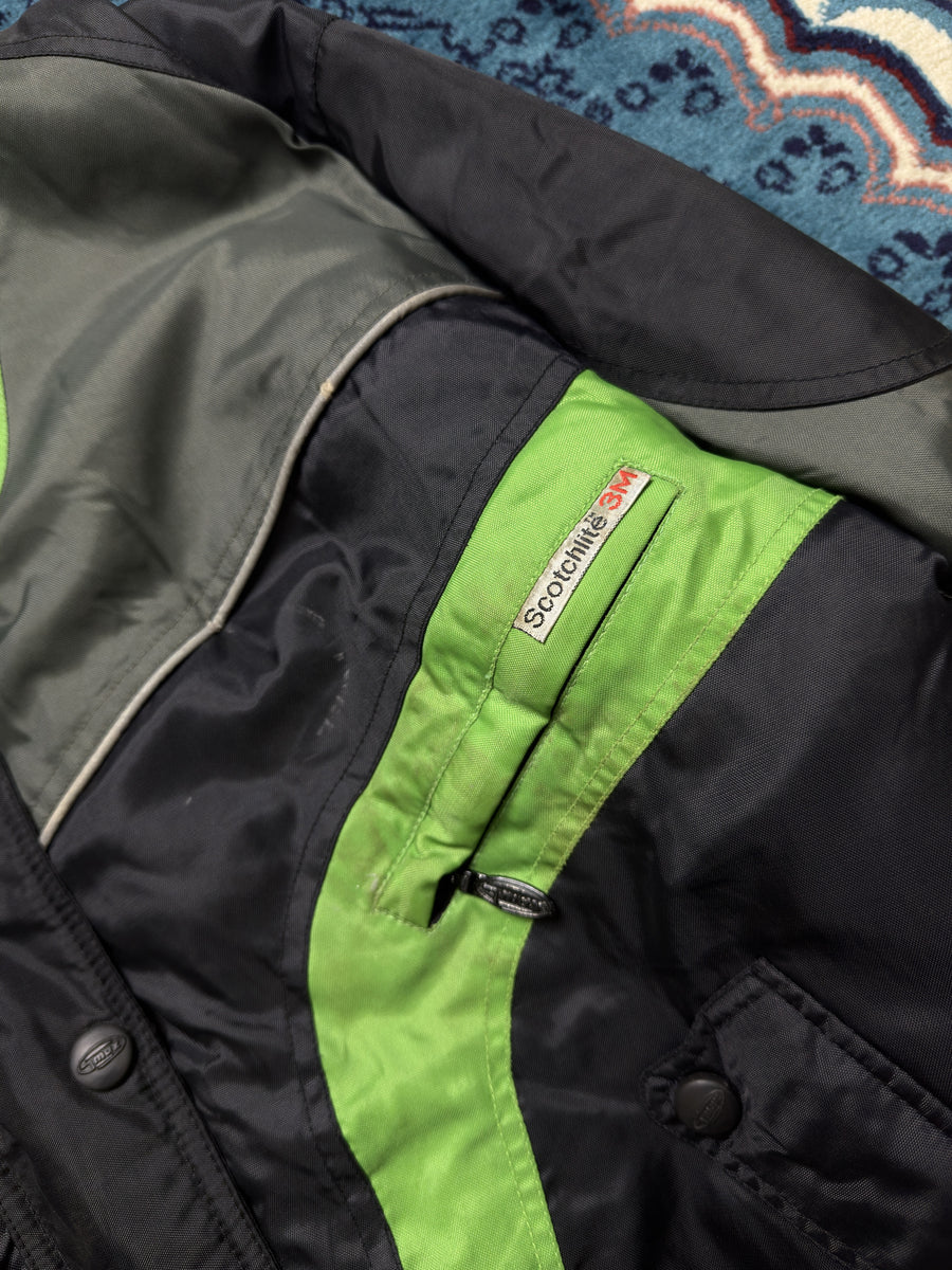 Max Green & Black Biker Jacket - L