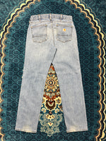 Carhartt Blue Rugged Flex Relaxed Fit Low Rise 5 Pocket Tapered Jeans - 30