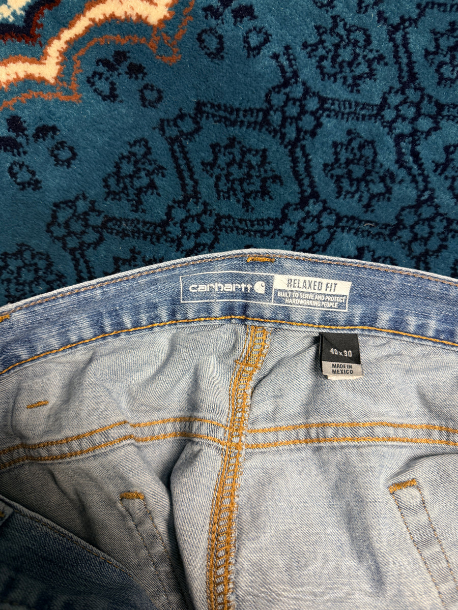 Carhartt Blue Faded Rugged Flex Relaxed Fit 5 Pocket Jeans - 40