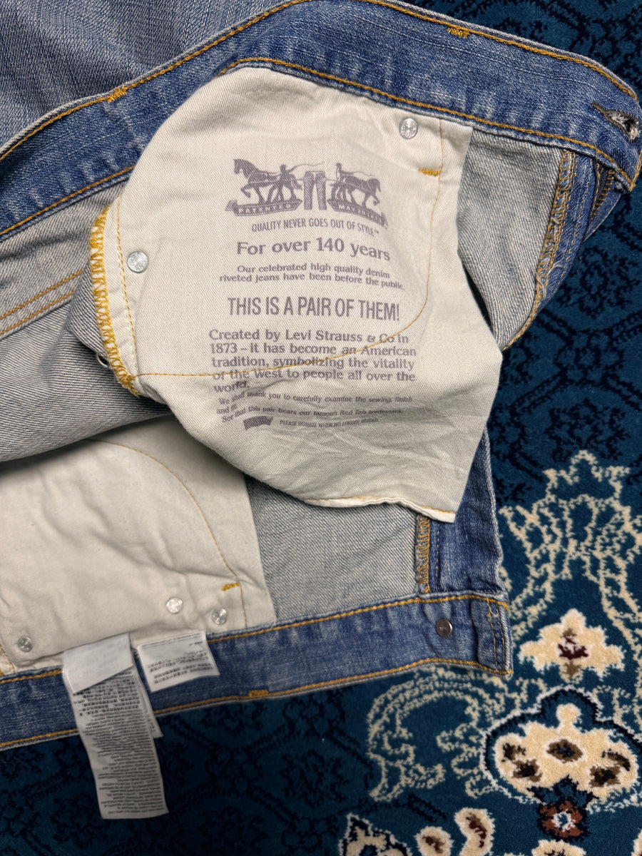 Levi's Blue 527 Washed Bootcut Jeans - 38