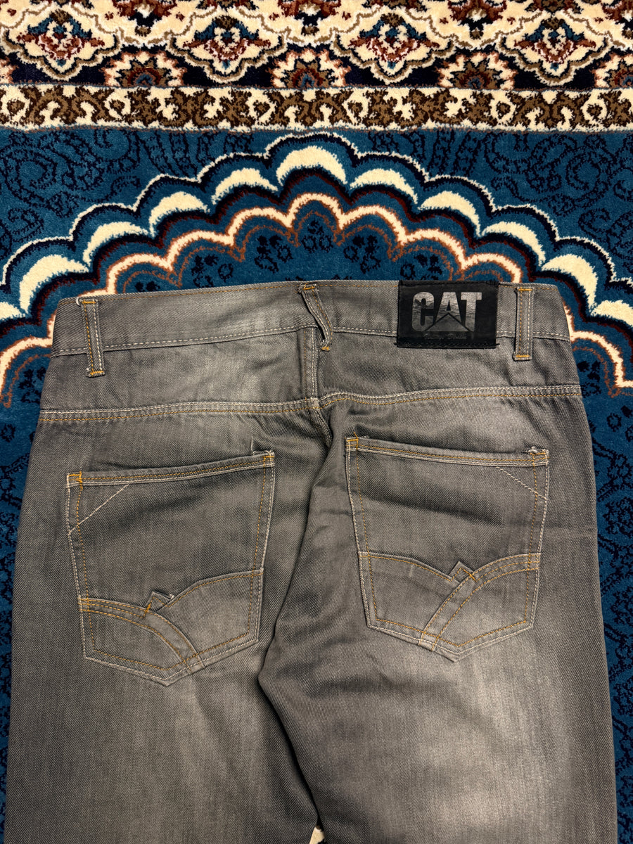 Cat Grey Straight Fit Washed Jeans - 32