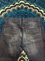 Diesel Dark Blue Straight Fit Washed Jeans - 32