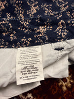 Lee Navy Blue Floral Regular Fit Mid Rise Shorts - 20