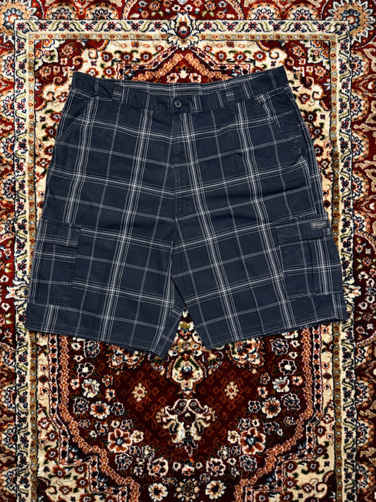 Wrangler Black Chequered Cotton Cargo Shorts - 42