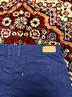 Levi's Navy Blue Cotton Shorts Cuffed - 29