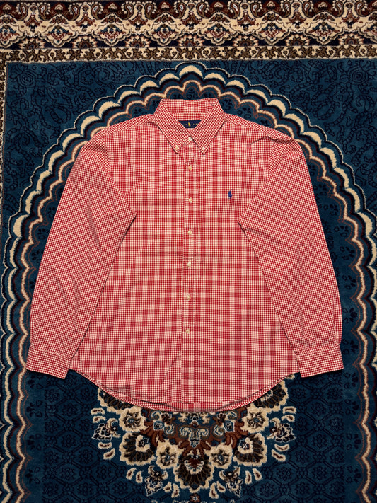 Ralph Lauren Check Red Button Down Shirt - L