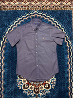 Ralph Lauren Bluish Grey Short Sleeve Button Down Shirt - M