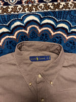 Ralph Lauren Check Brown Button Down Lightweight Shirt - L