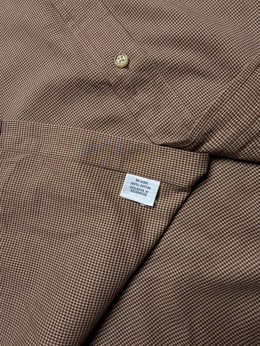 Ralph Lauren Check Brown Button Down Lightweight Shirt - L