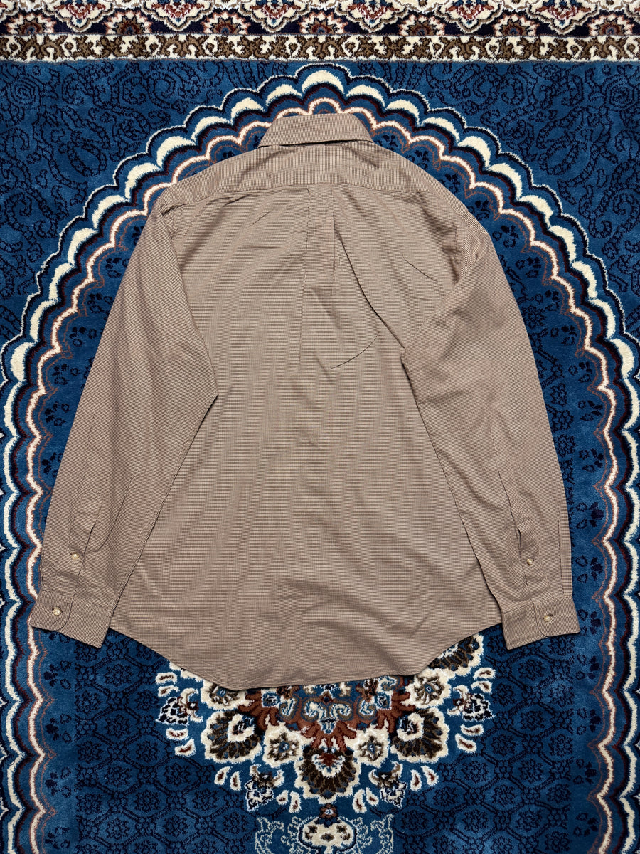 Ralph Lauren Check Brown Button Down Lightweight Shirt - L