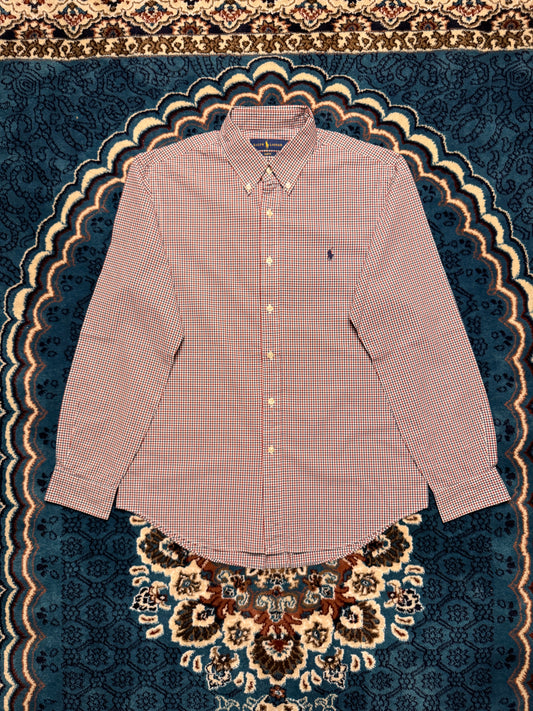 Ralph Lauren Check Blue & Red Slim Fit Button Down Shirt - L