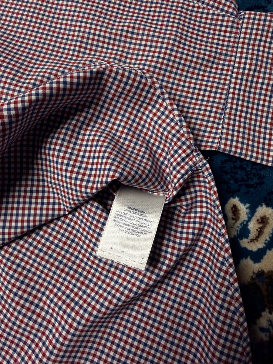 Ralph Lauren Check Blue & Red Slim Fit Button Down Shirt - L