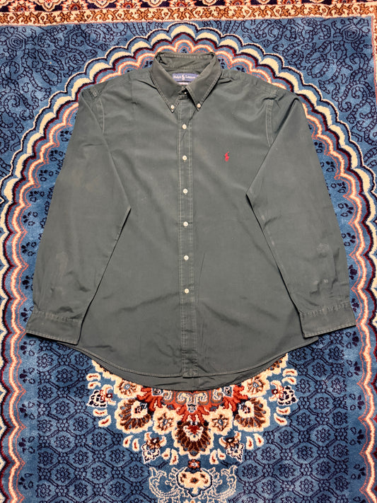 Ralph Lauren Green Custom Fit Button Down Shirt - XL