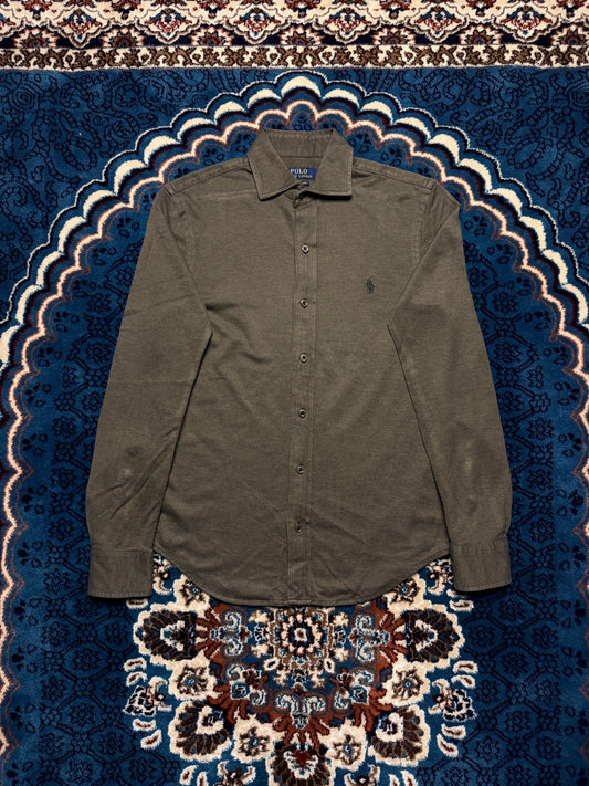 Polo Ralph Lauren Army Green Knit Dress Shirt - S