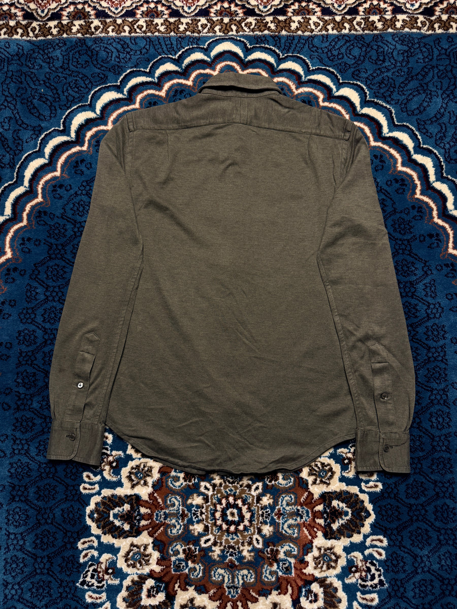 Polo Ralph Lauren Army Green Knit Dress Shirt - S