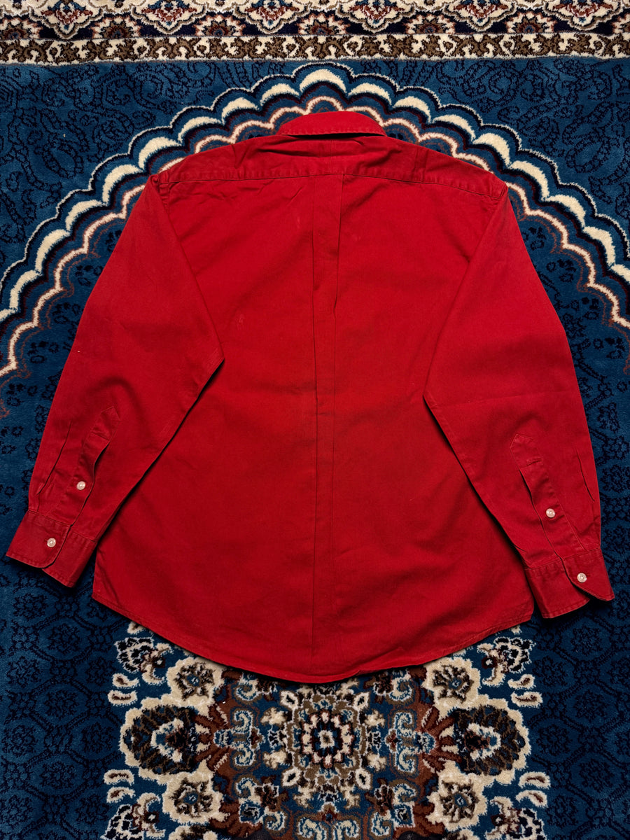 Ralph Lauren Red Cotton Button Down Shirt - S
