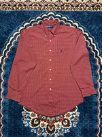 Ralph Lauren Check Red Yarmouth Cotton Shirt - M