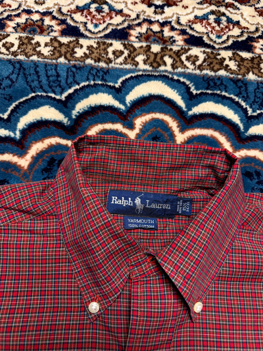 Ralph Lauren Check Red Yarmouth Cotton Shirt - M