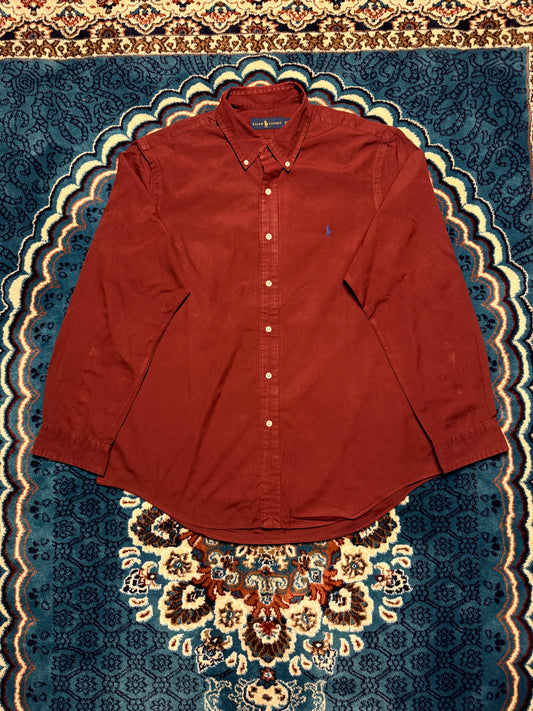 Ralph Lauren Maroon Button Down Shirt - XL