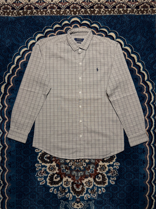 Polo Ralph Lauren Check Brown Custom Fit Heavyweight Shirt - XXL