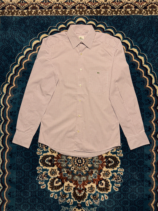 Lacoste Check Purple Button Up Shirt - 38