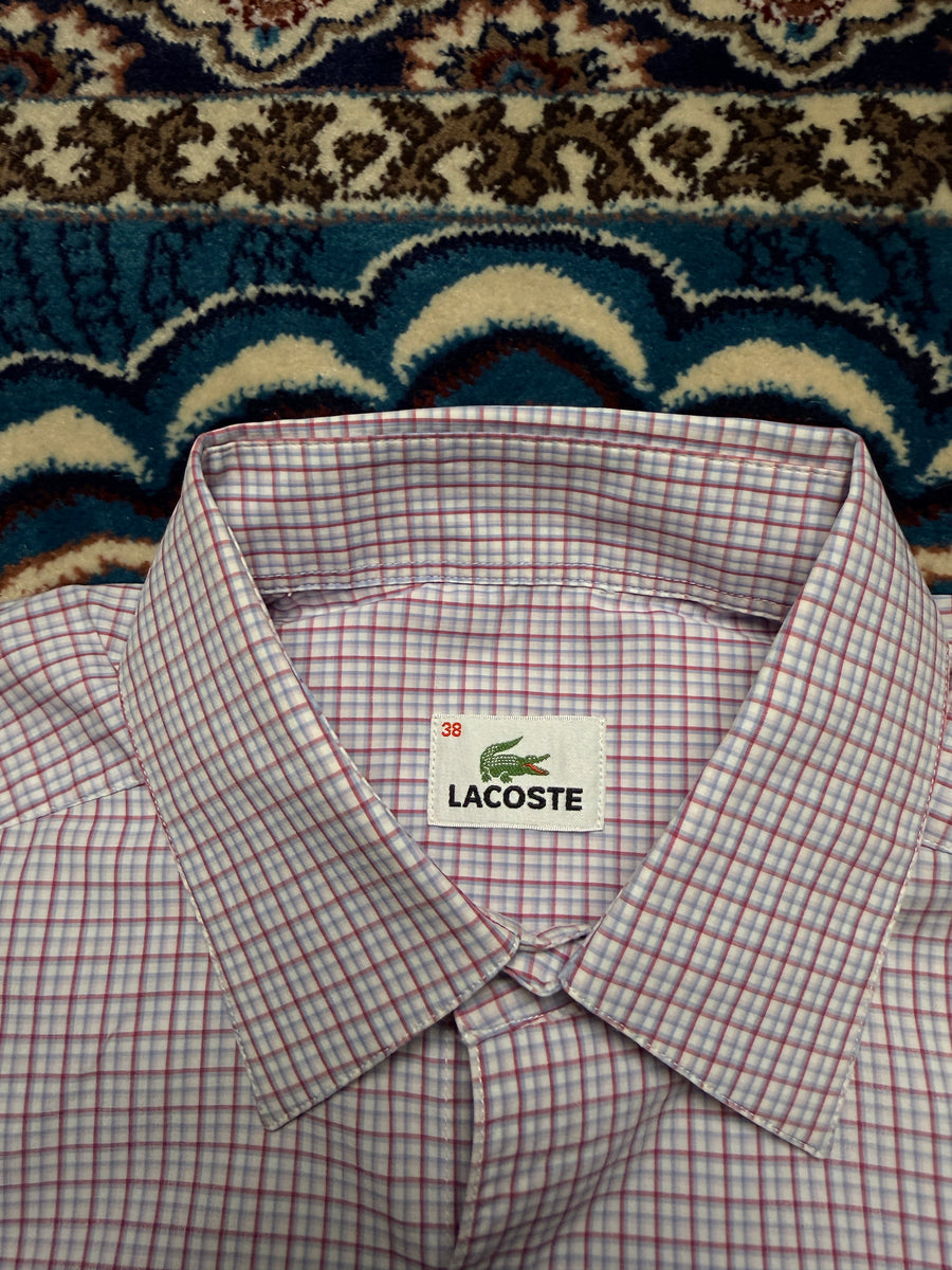 Lacoste Check Purple Button Up Shirt - 38