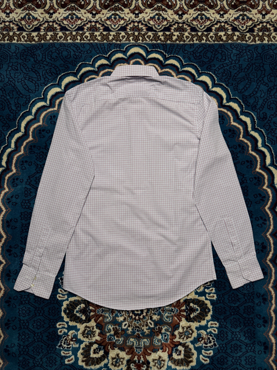 Lacoste Check Purple Button Up Shirt - 38