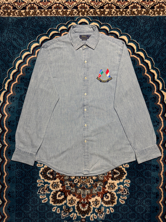 Ralph Lauren Vintage Denim Style 1967 Olympics Classic Fit Shirt - M