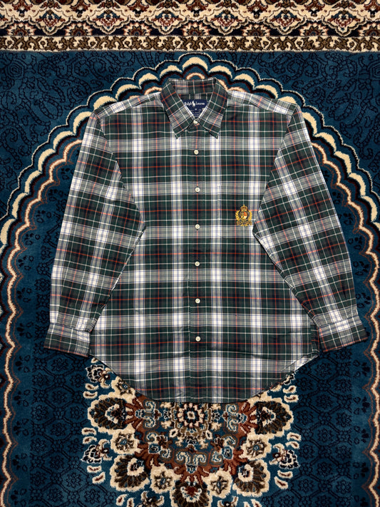 Ralph Lauren Vintage Check Green Button Up Shirt - L
