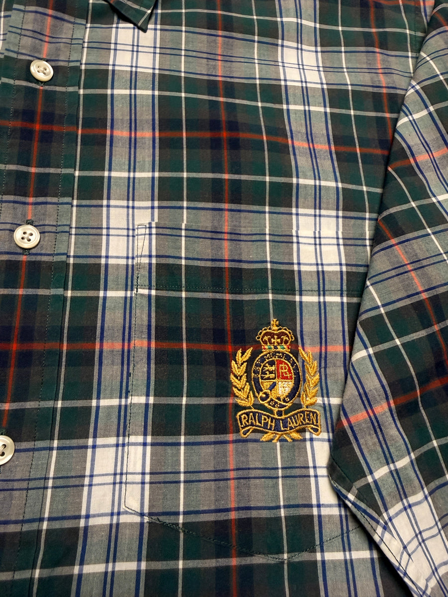 Ralph Lauren Vintage Check Green Button Up Shirt - L