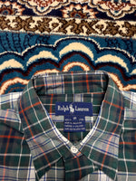 Ralph Lauren Vintage Check Green Button Up Shirt - L