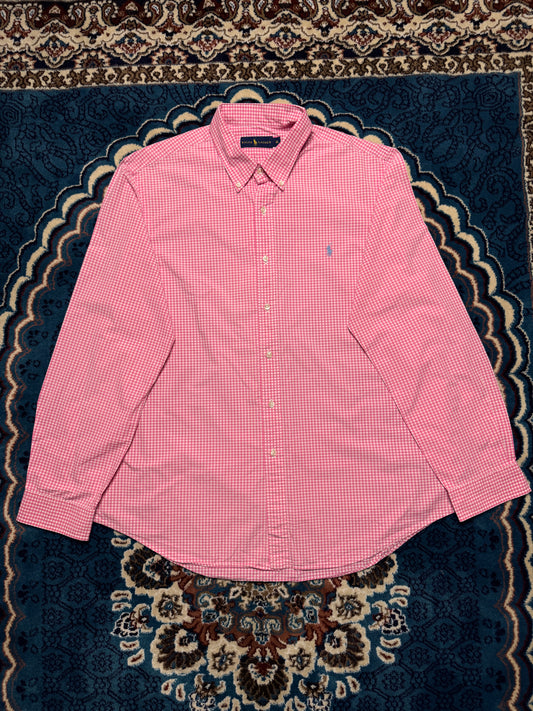 Ralph Lauren Check Pink Button Down Shirt - XL