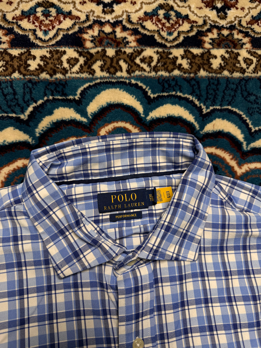 Ralph Lauren Check Blue Performance Shirt - XL