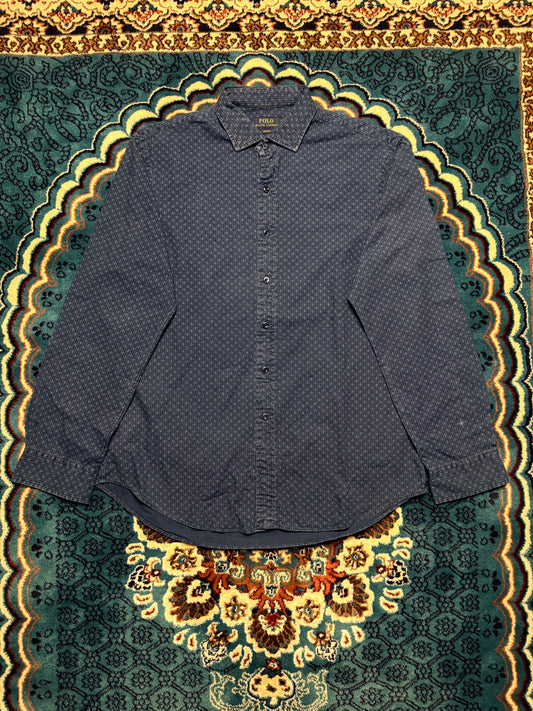 Polo Ralph Lauren Pattern Blue Slim Fit Shirt - XL