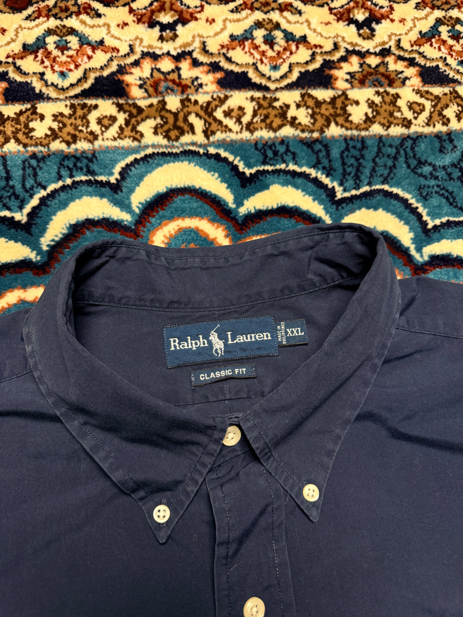 Ralph Lauren Navy Blue Half Sleeve Classic Fit Shirt - XXL