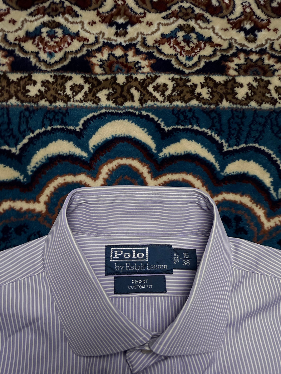 Polo by Ralph Lauren Stripe Purple Regent Custom Fit Shirt - S