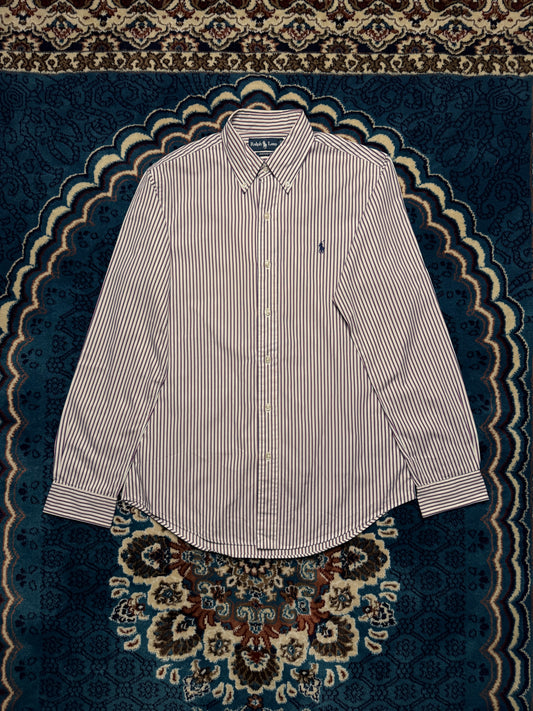 Ralph Lauren Stripe Purple Custom Fit Shirt - S