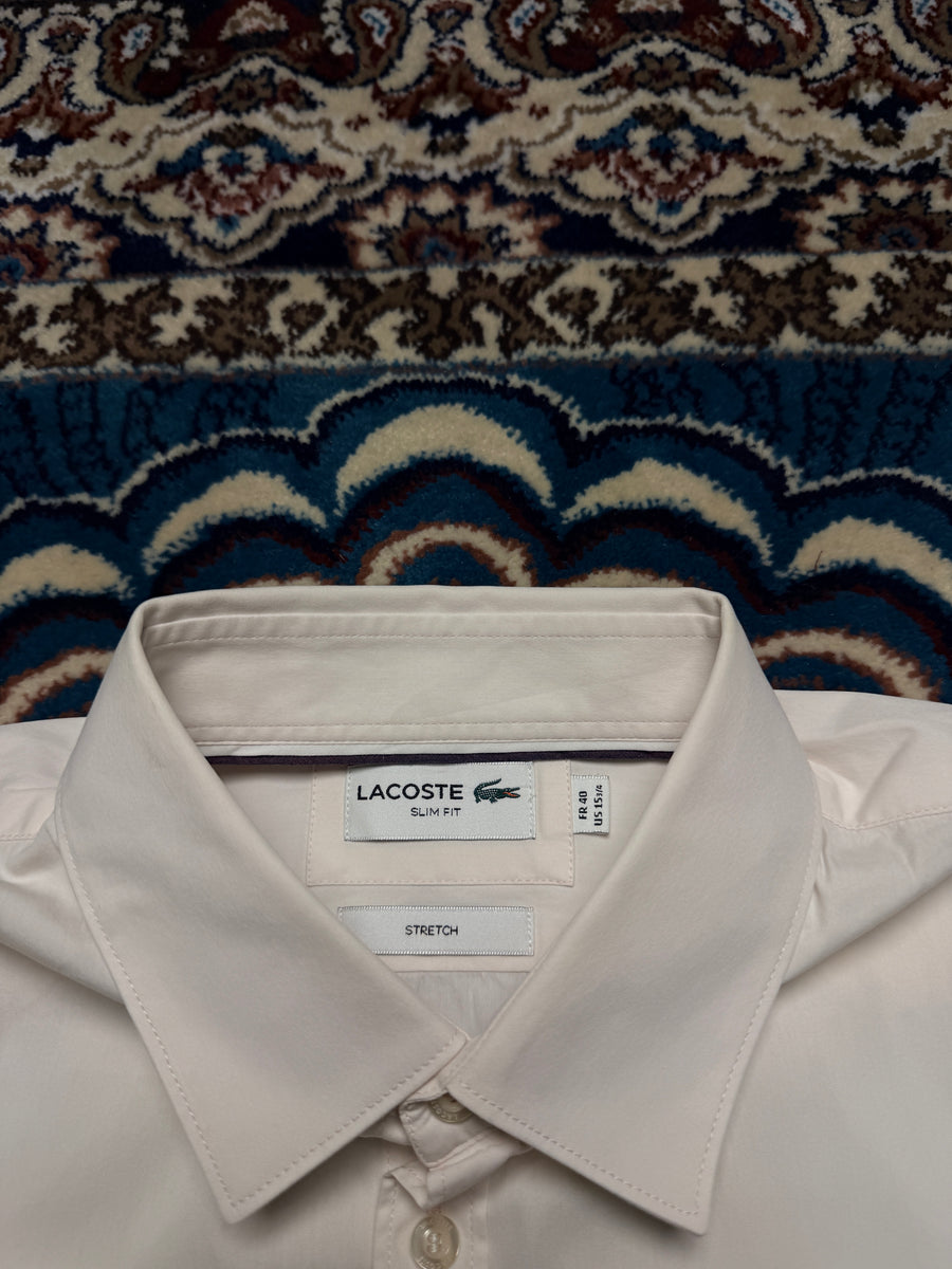 Lacoste Light Pink Slim Fit Stretch Shirt - M