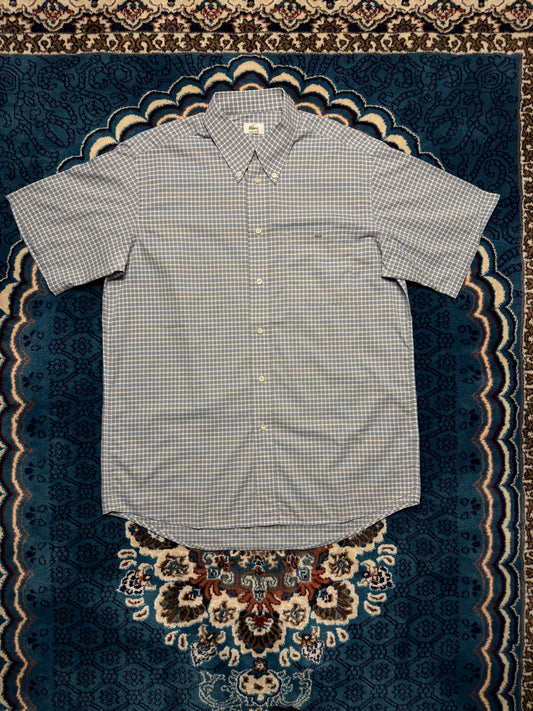 Lacoste Check Blue Half Sleeve Shirt - 40
