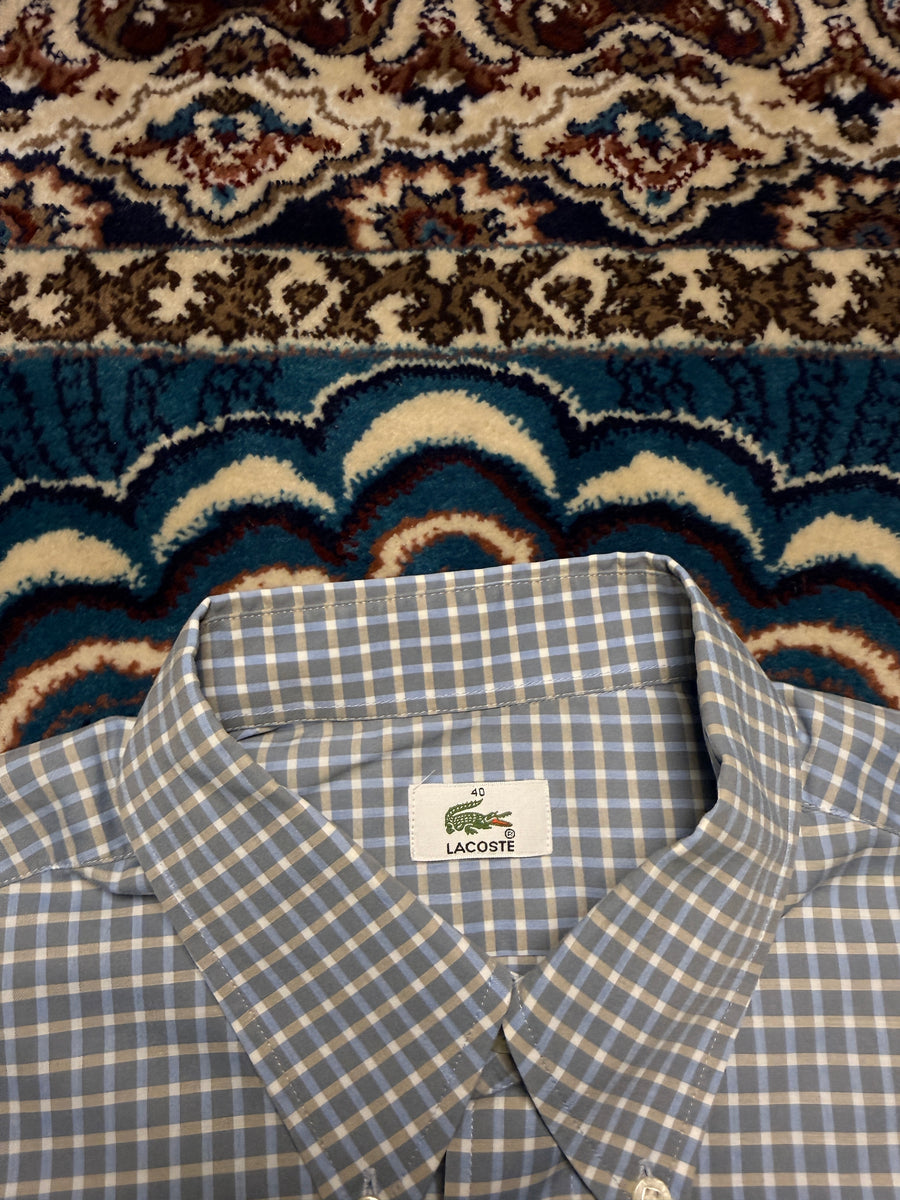 Lacoste Check Blue Half Sleeve Shirt - 40