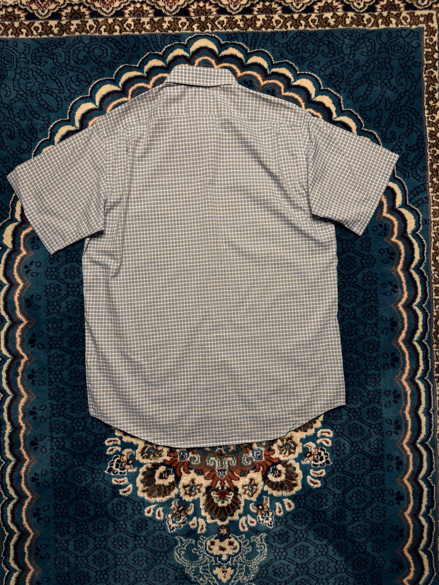 Lacoste Check Blue Half Sleeve Shirt - 40