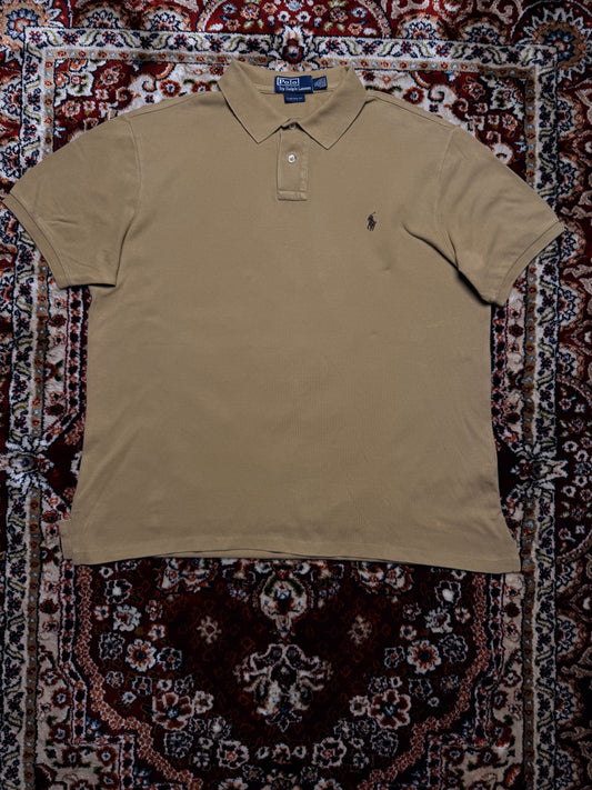 Polo by Ralph Lauren Light Brown Custom Fit Polo Shirt - XL