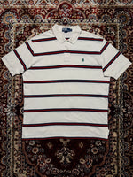 Polo by Ralph Lauren Stripe White & Red Polo Shirt - XL