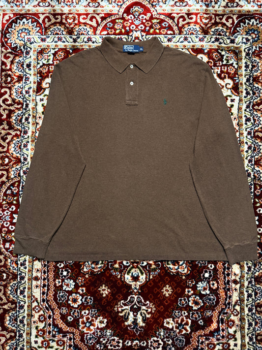 Polo by Ralph Lauren Brown Long Sleeve Polo Shirt - XL