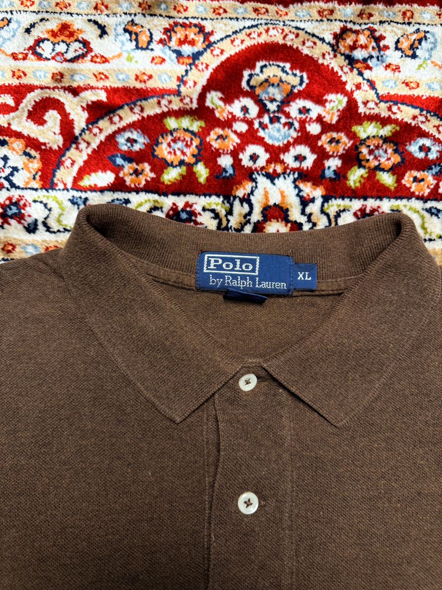 Polo by Ralph Lauren Brown Long Sleeve Polo Shirt - XL
